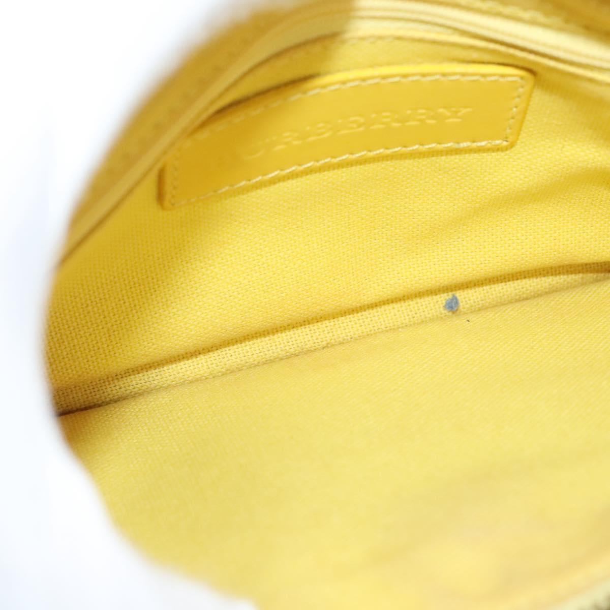 BURBERRY Nova Check Shoulder Bag Leather Yellow Auth 116203