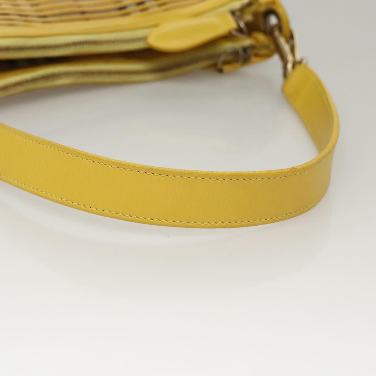 BURBERRY Nova Check Shoulder Bag Leather Yellow Auth 116203