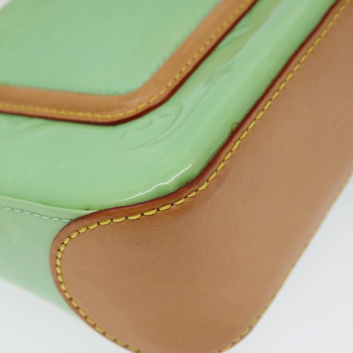LOUIS VUITTON Monogram Vernis Mallory Square Pouch Peppermint M91293 Auth 116213