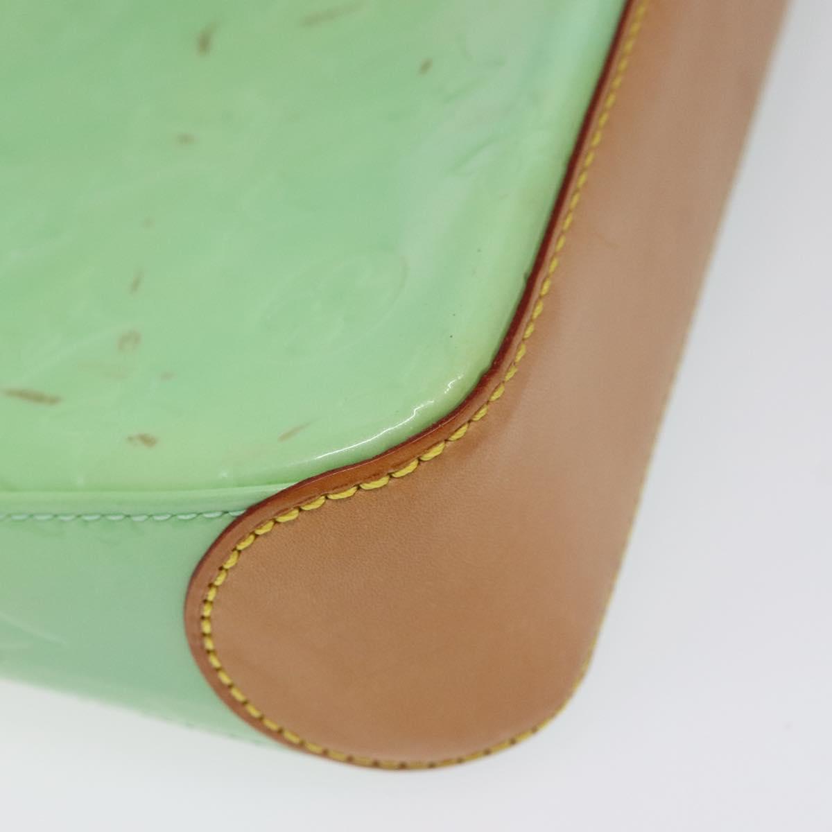 LOUIS VUITTON Monogram Vernis Mallory Square Pouch Peppermint M91293 Auth 116213