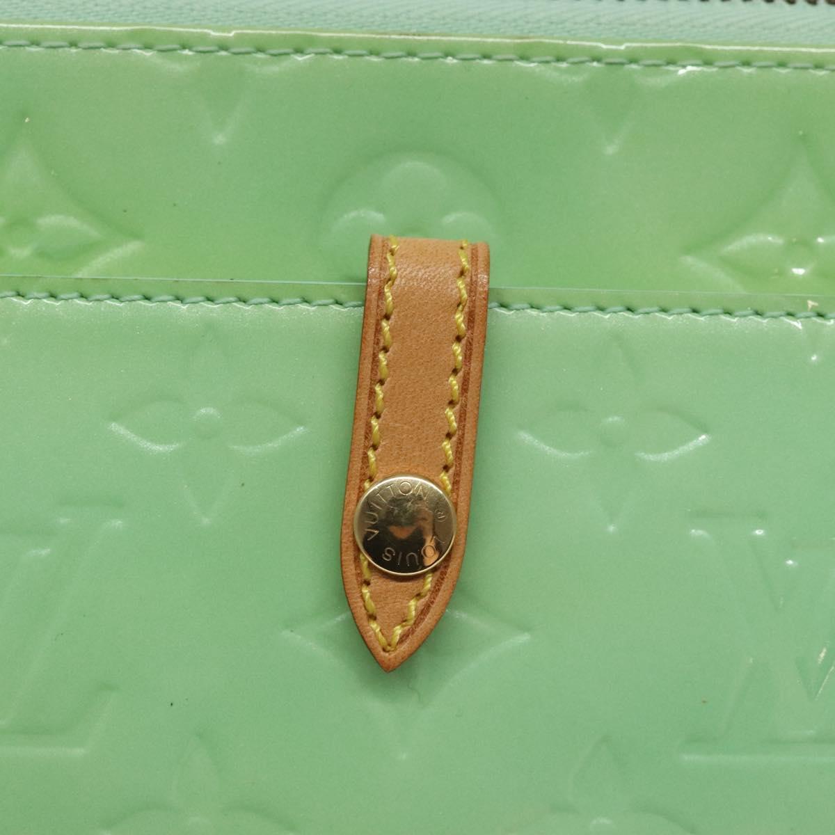 LOUIS VUITTON Monogram Vernis Mallory Square Pouch Peppermint M91293 Auth 116213