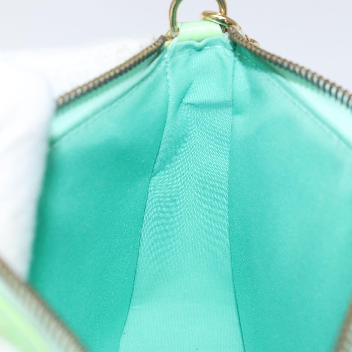 LOUIS VUITTON Monogram Vernis Mallory Square Pouch Peppermint M91293 Auth 116213
