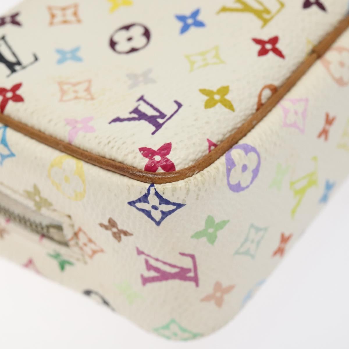 LOUIS VUITTON Monogram Multicolor Trousse Wapity Pouch White M58033 Auth 116230