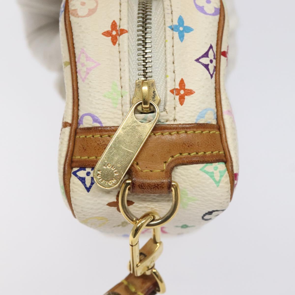 LOUIS VUITTON Monogram Multicolor Trousse Wapity Pouch White M58033 Auth 116230