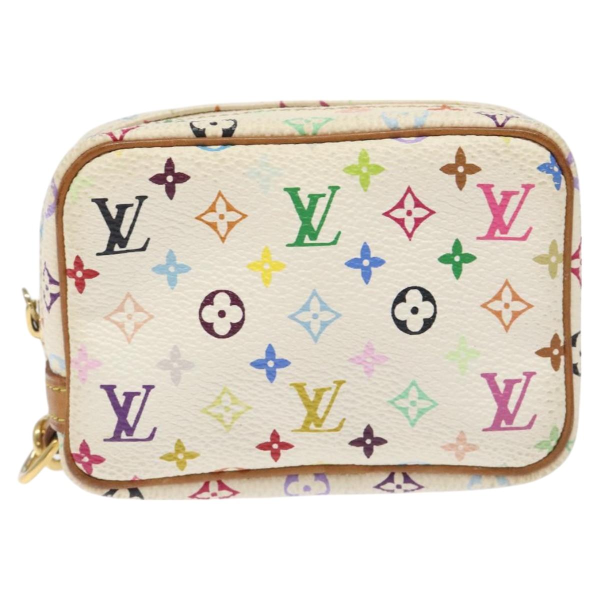 LOUIS VUITTON Monogram Multicolor Trousse Wapity Pouch White M58033 Auth 116230