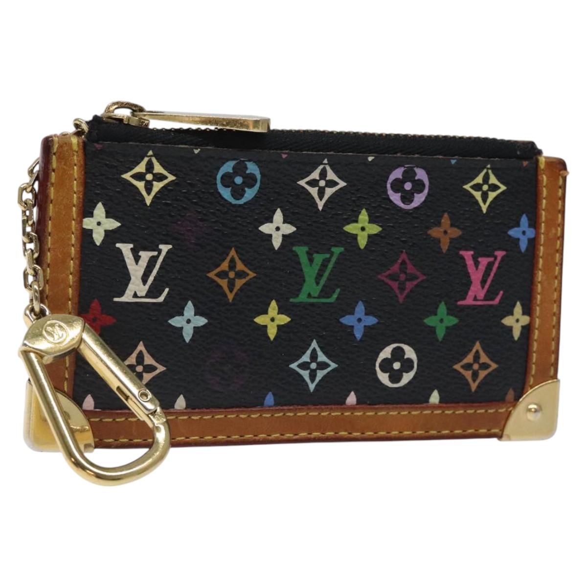 LOUIS VUITTON Monogram Multicolor Pochette Cles Purse Black M92654 Auth 116232V