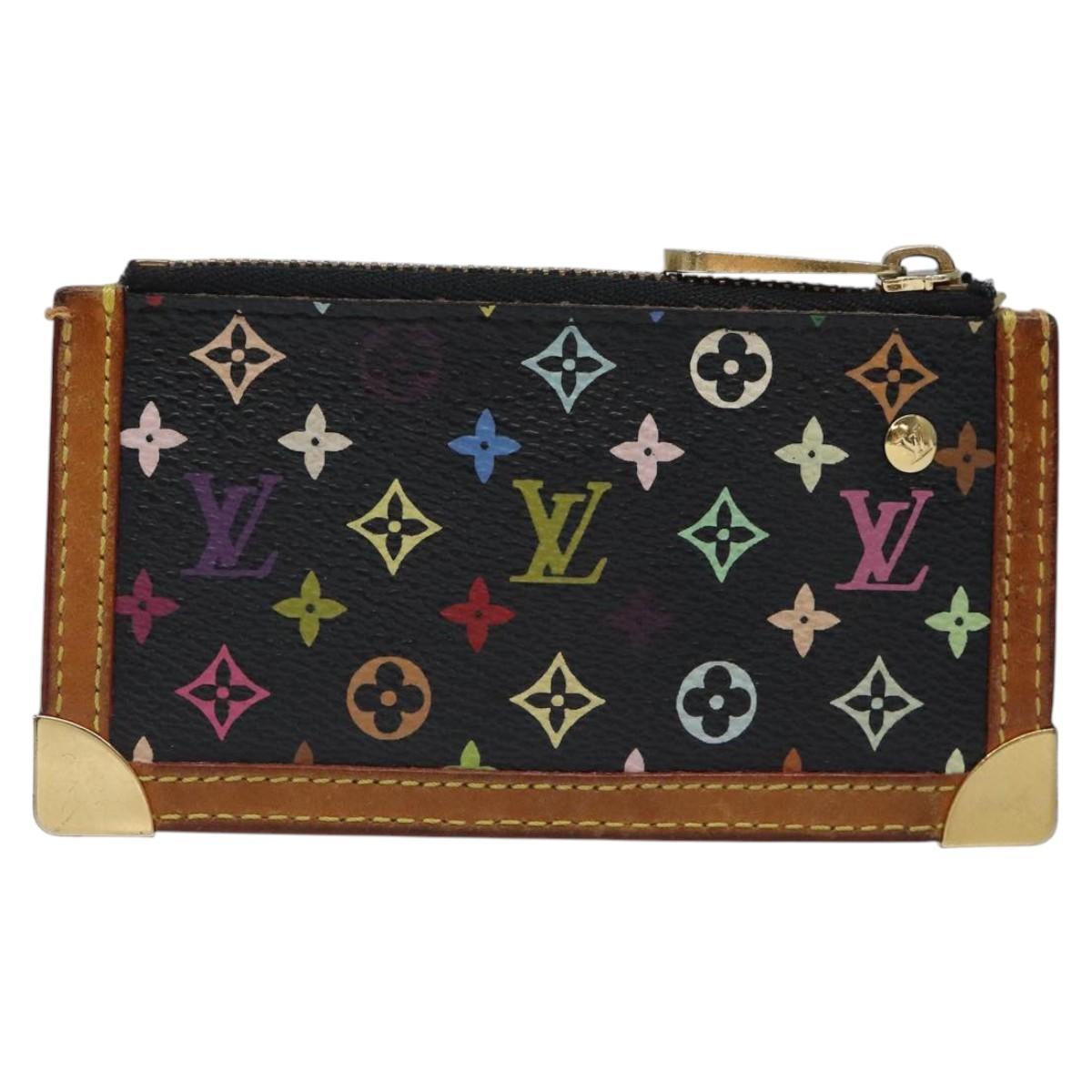 LOUIS VUITTON Monogram Multicolor Pochette Cles Purse Black M92654 Auth 116232V