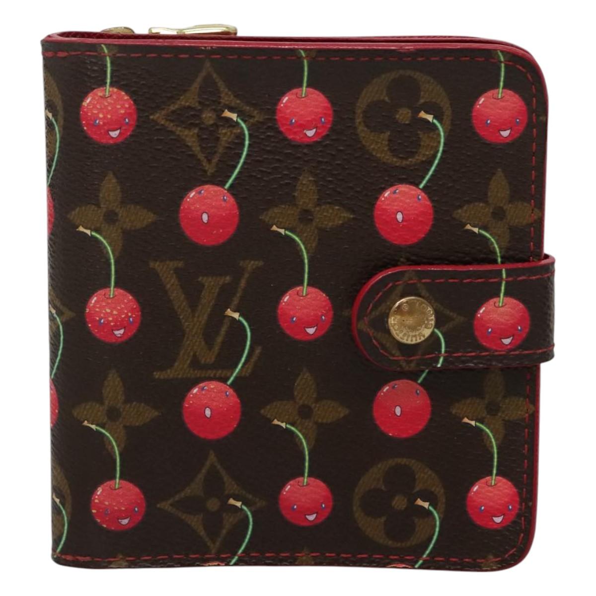 LOUIS VUITTON Monogram Cherry Compact Zip Bifold Wallet M95005 LV Auth 116235AM