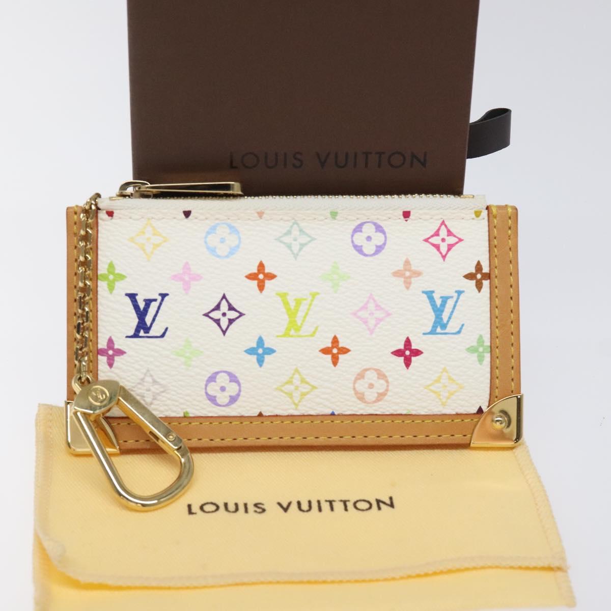 LOUIS VUITTON Monogram Multicolor Pochette Cles Purse White M92655 Auth 116241SAM