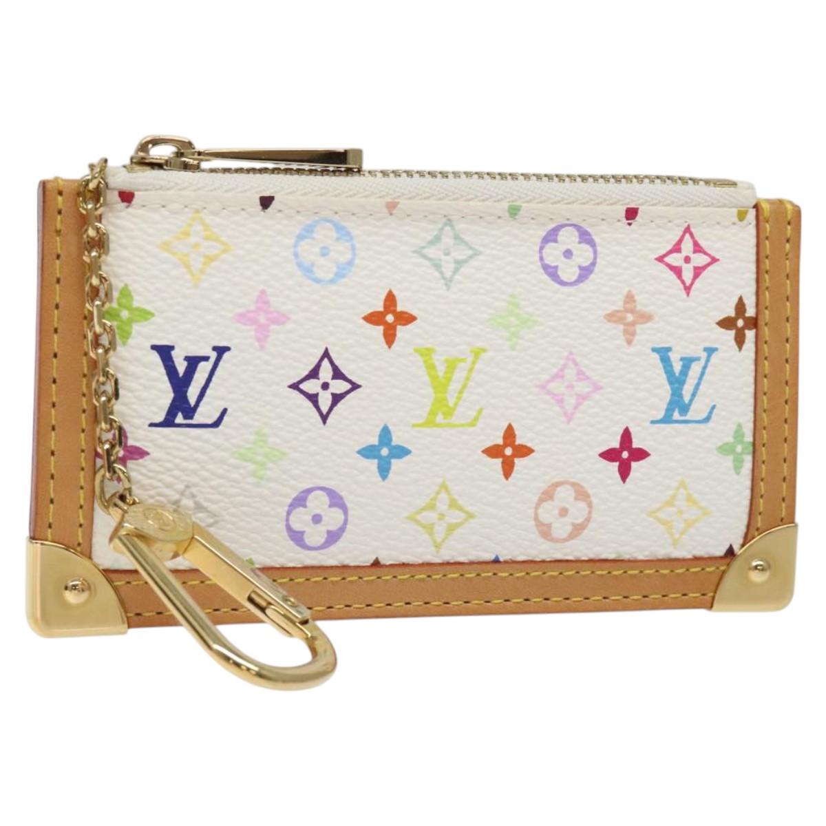 LOUIS VUITTON Monogram Multicolor Pochette Cles Purse White M92655 Auth 116241SAM