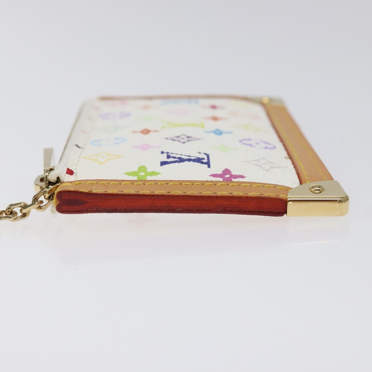 LOUIS VUITTON Monogram Multicolor Pochette Cles Purse White M92655 Auth 116241SAM