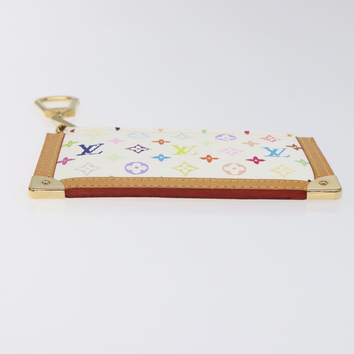 LOUIS VUITTON Monogram Multicolor Pochette Cles Purse White M92655 Auth 116241SAM