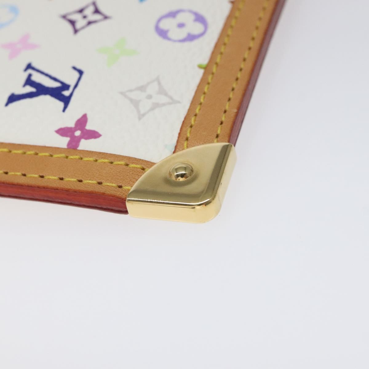 LOUIS VUITTON Monogram Multicolor Pochette Cles Purse White M92655 Auth 116241SAM