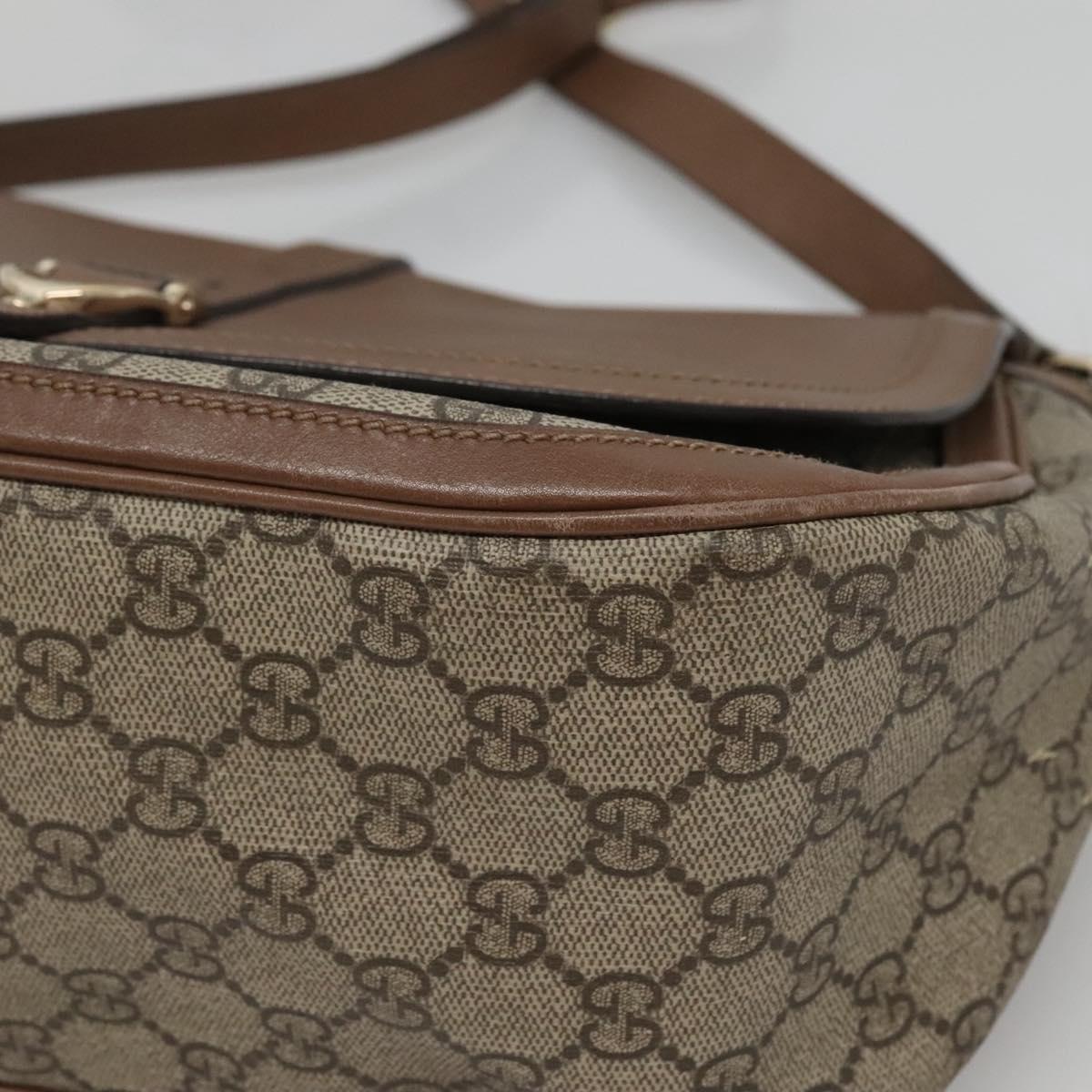 GUCCI GG Supreme Shoulder Bag PVC Beige Gold 336748 Auth 116246