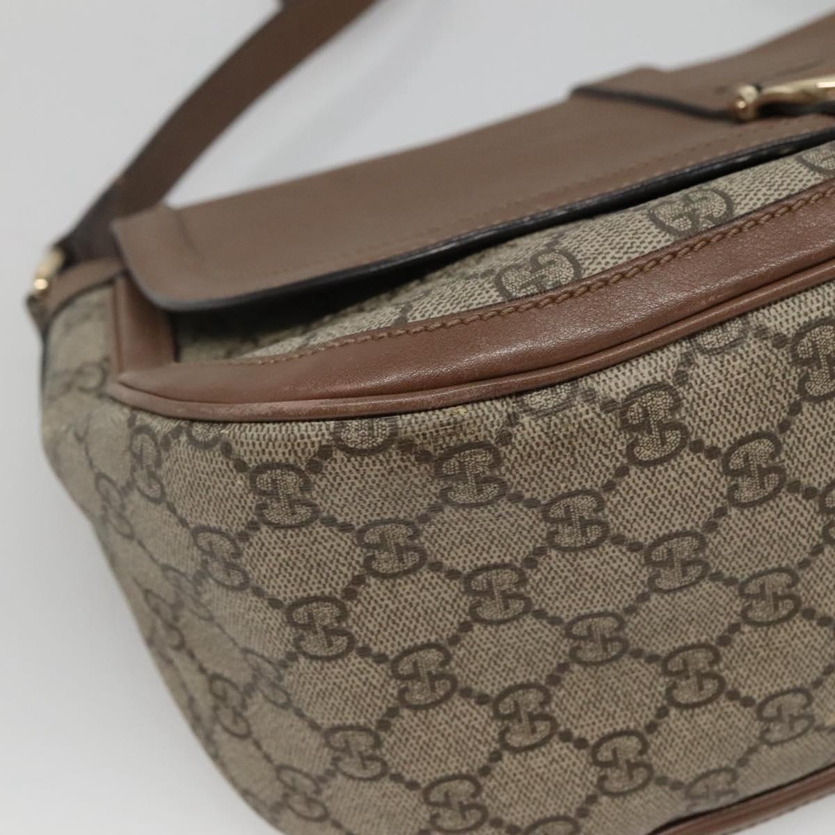 GUCCI GG Supreme Shoulder Bag PVC Beige Gold 336748 Auth 116246