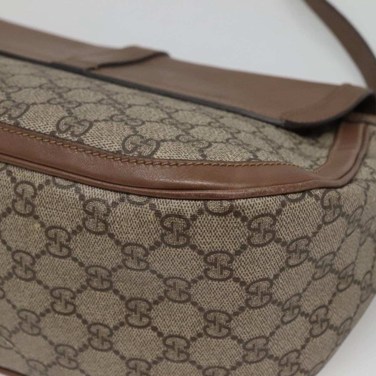 GUCCI GG Supreme Shoulder Bag PVC Beige Gold 336748 Auth 116246