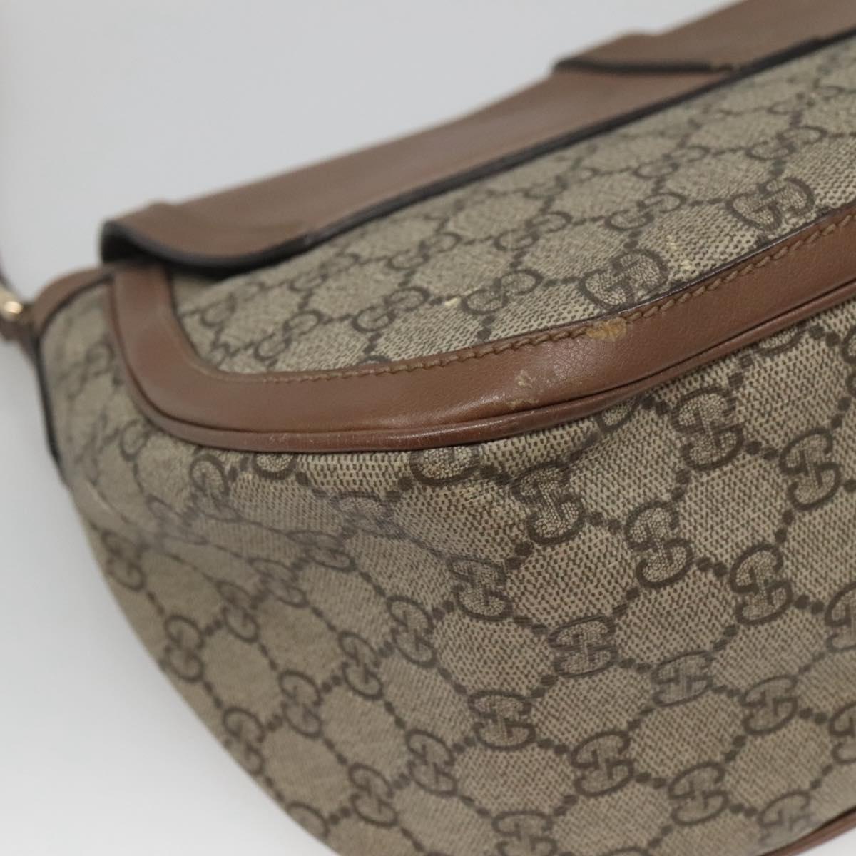 GUCCI GG Supreme Shoulder Bag PVC Beige Gold 336748 Auth 116246