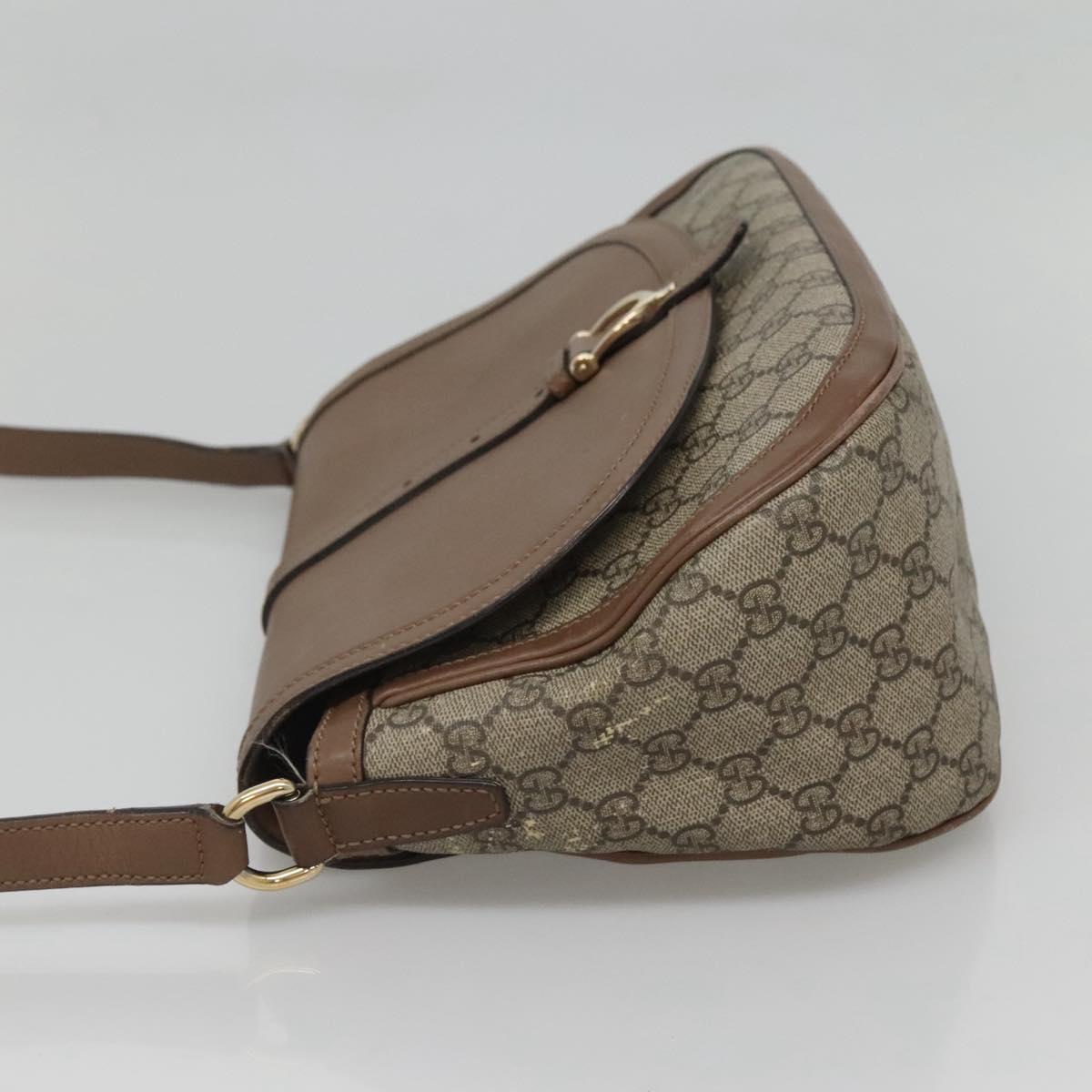GUCCI GG Supreme Shoulder Bag PVC Beige Gold 336748 Auth 116246