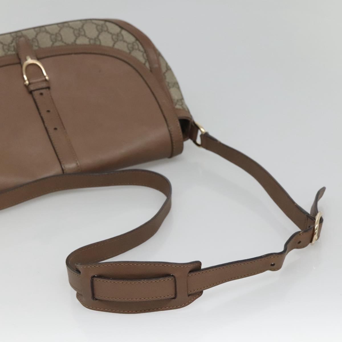 GUCCI GG Supreme Shoulder Bag PVC Beige Gold 336748 Auth 116246