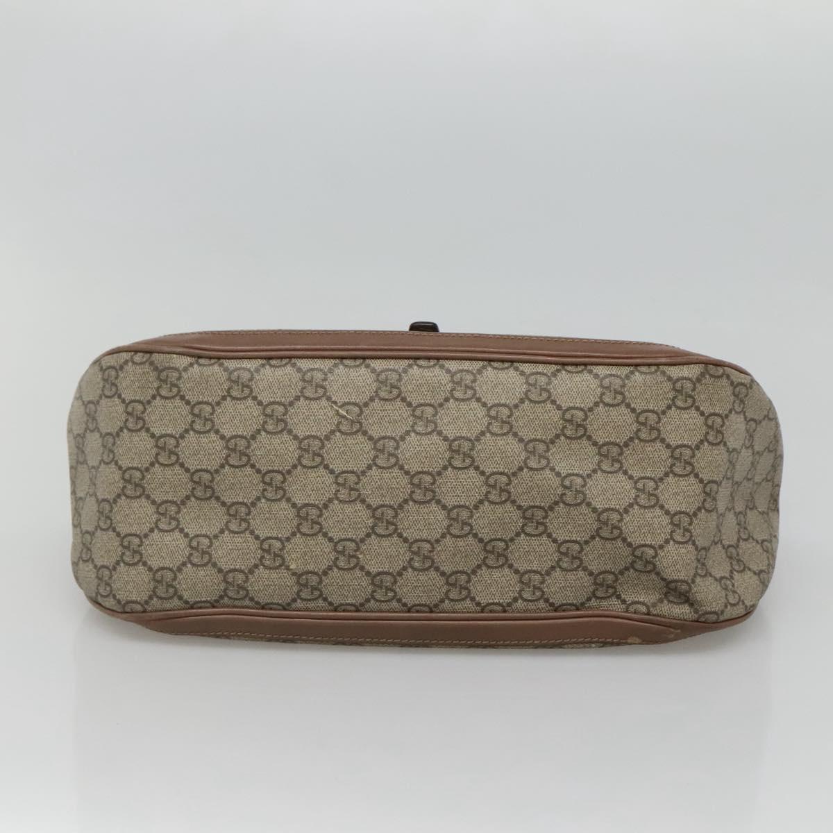 GUCCI GG Supreme Shoulder Bag PVC Beige Gold 336748 Auth 116246