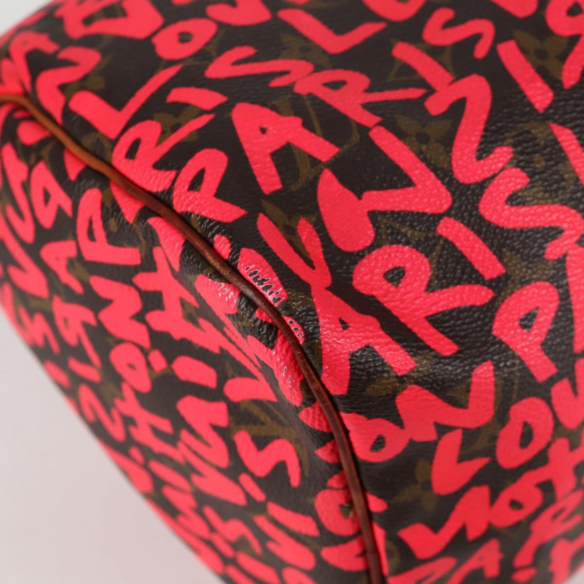LOUIS VUITTON Monogram Graffiti Speedy 30 Bag Orange M93705 LV Auth 116267M