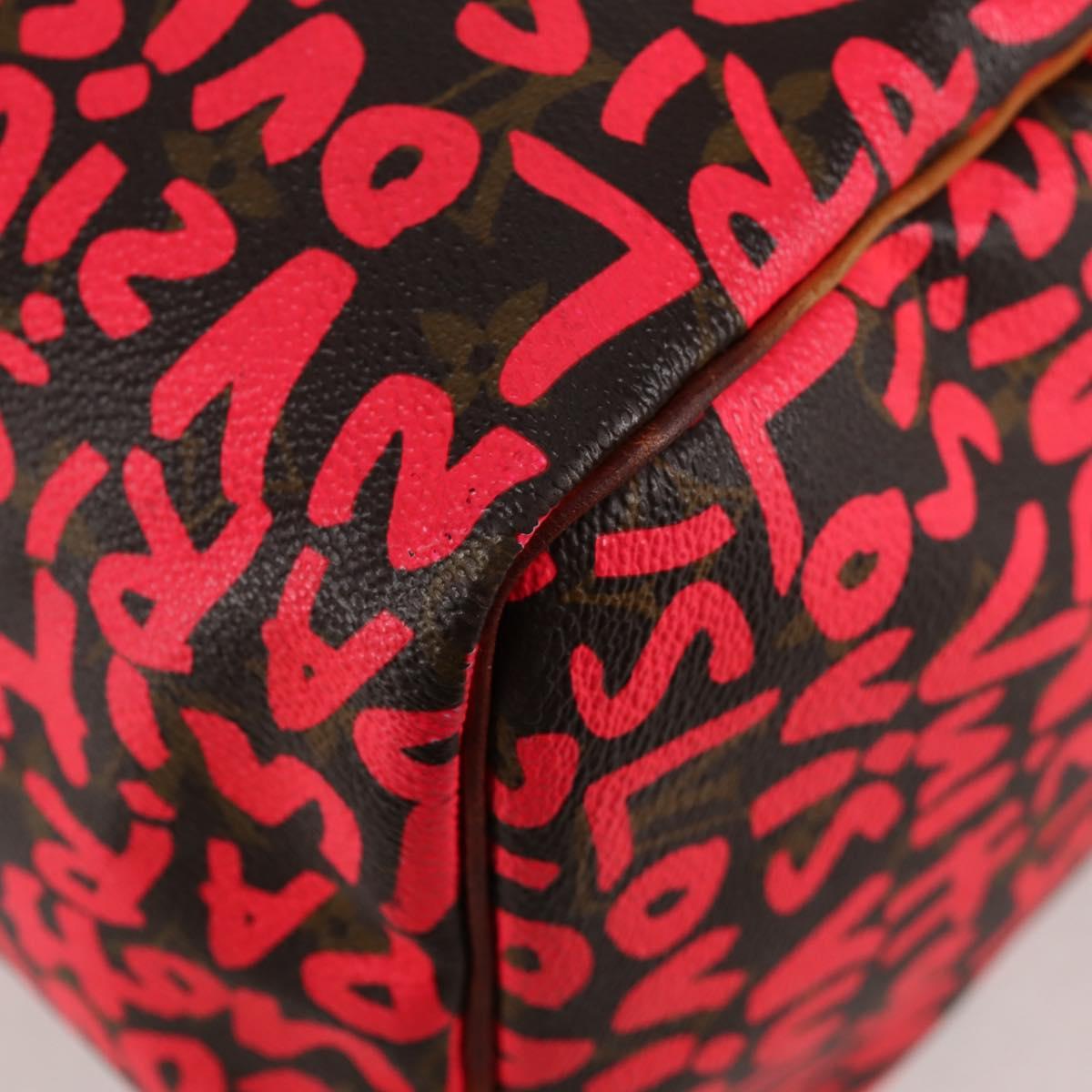 LOUIS VUITTON Monogram Graffiti Speedy 30 Bag Orange M93705 LV Auth 116267M