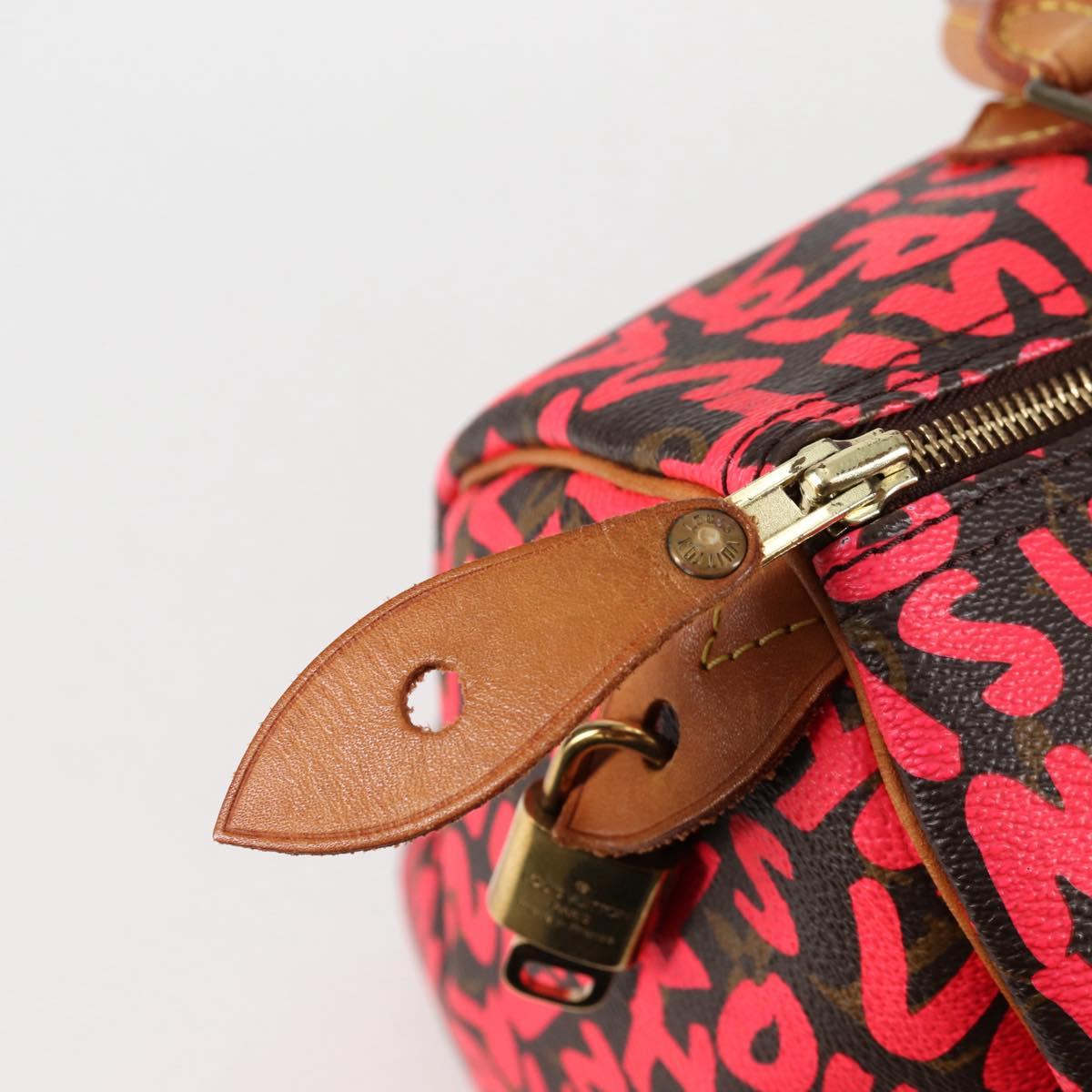LOUIS VUITTON Monogram Graffiti Speedy 30 Bag Orange M93705 LV Auth 116267M