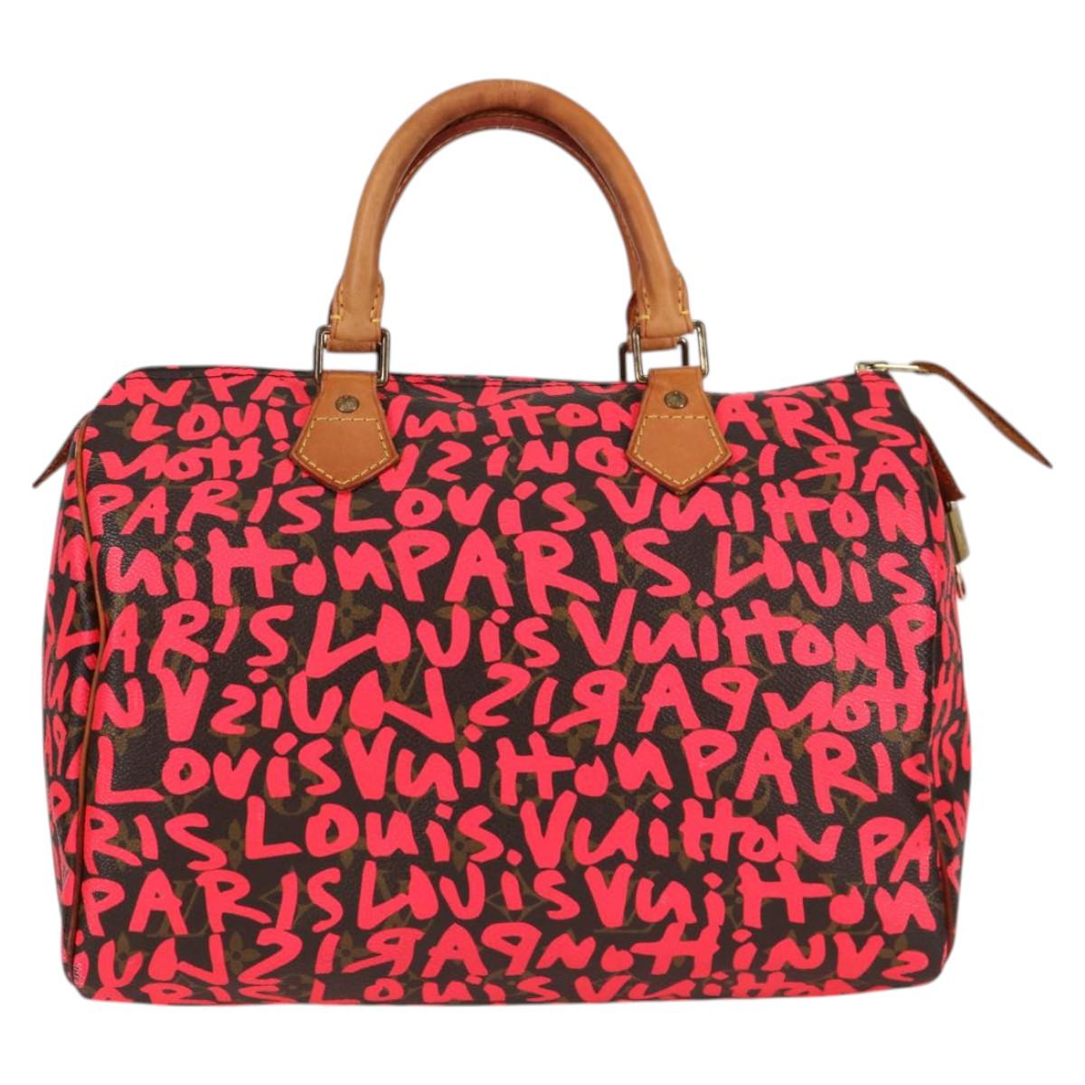 LOUIS VUITTON Monogram Graffiti Speedy 30 Bag Orange M93705 LV Auth 116267AM