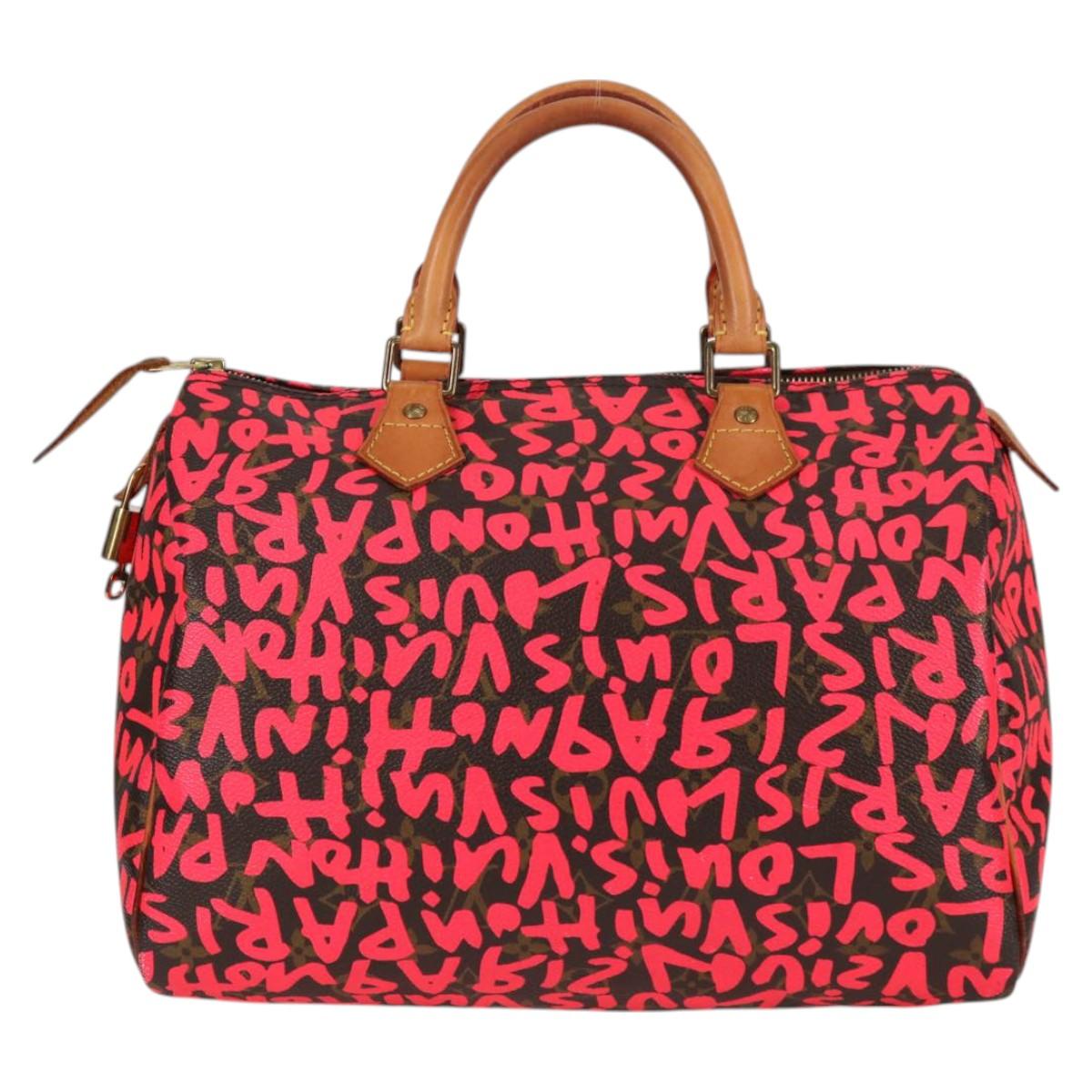 LOUIS VUITTON Monogram Graffiti Speedy 30 Bag Orange M93705 LV Auth 116267M