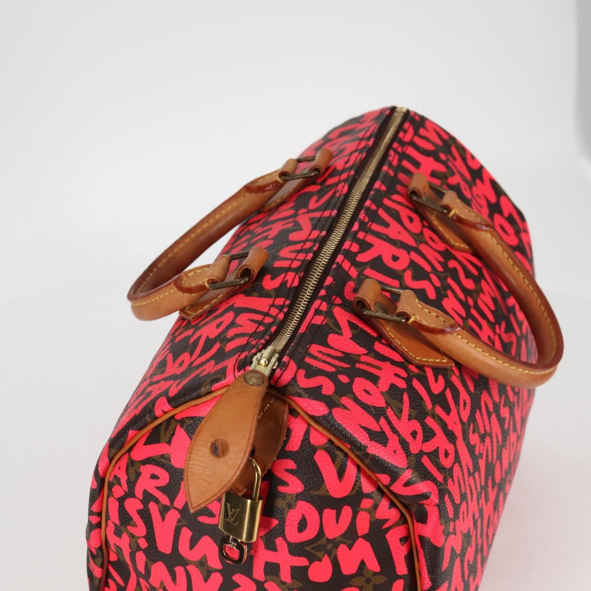 LOUIS VUITTON Monogram Graffiti Speedy 30 Bag Orange M93705 LV Auth 116267AM