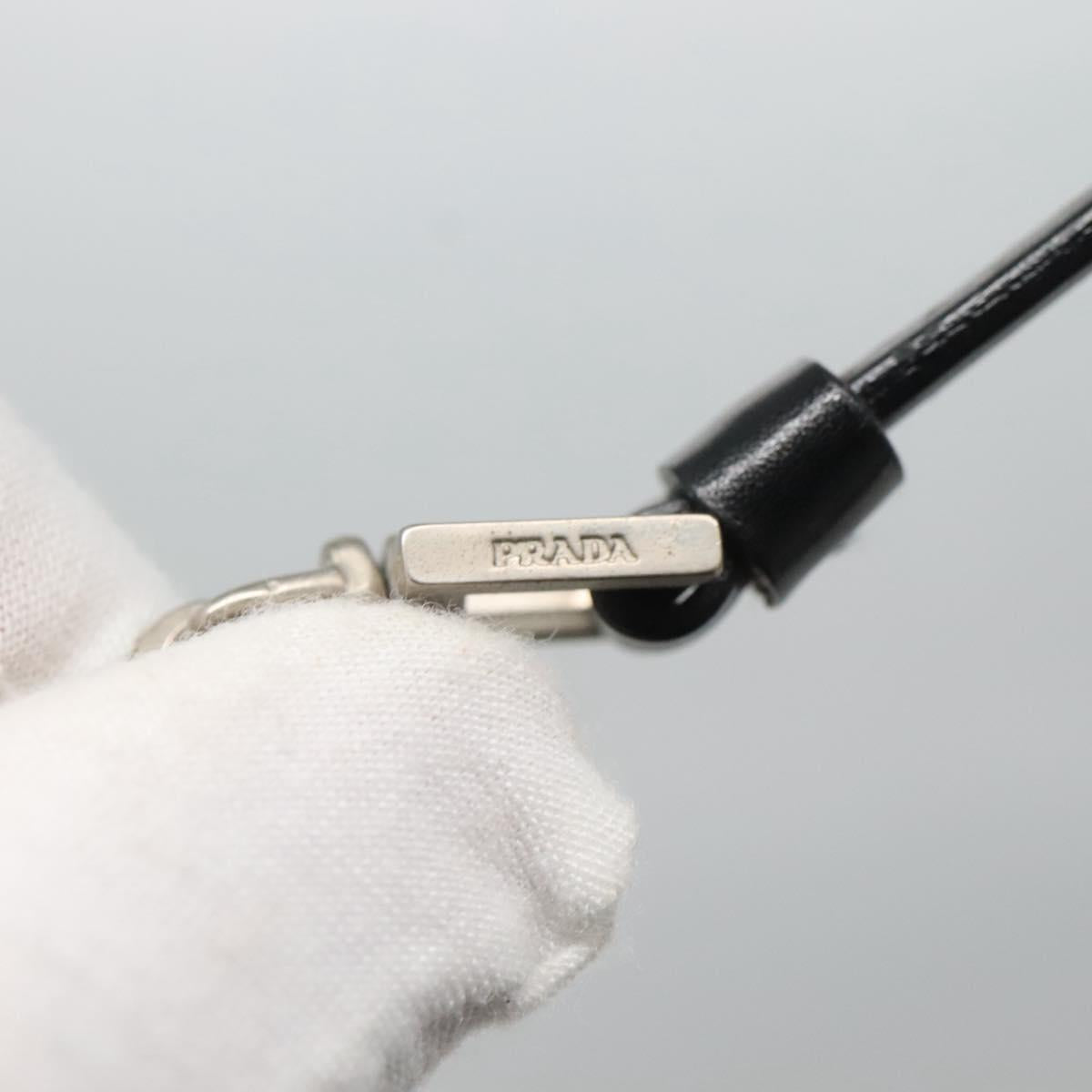 PRADA Hand Bag Nylon White Silver Auth 116272