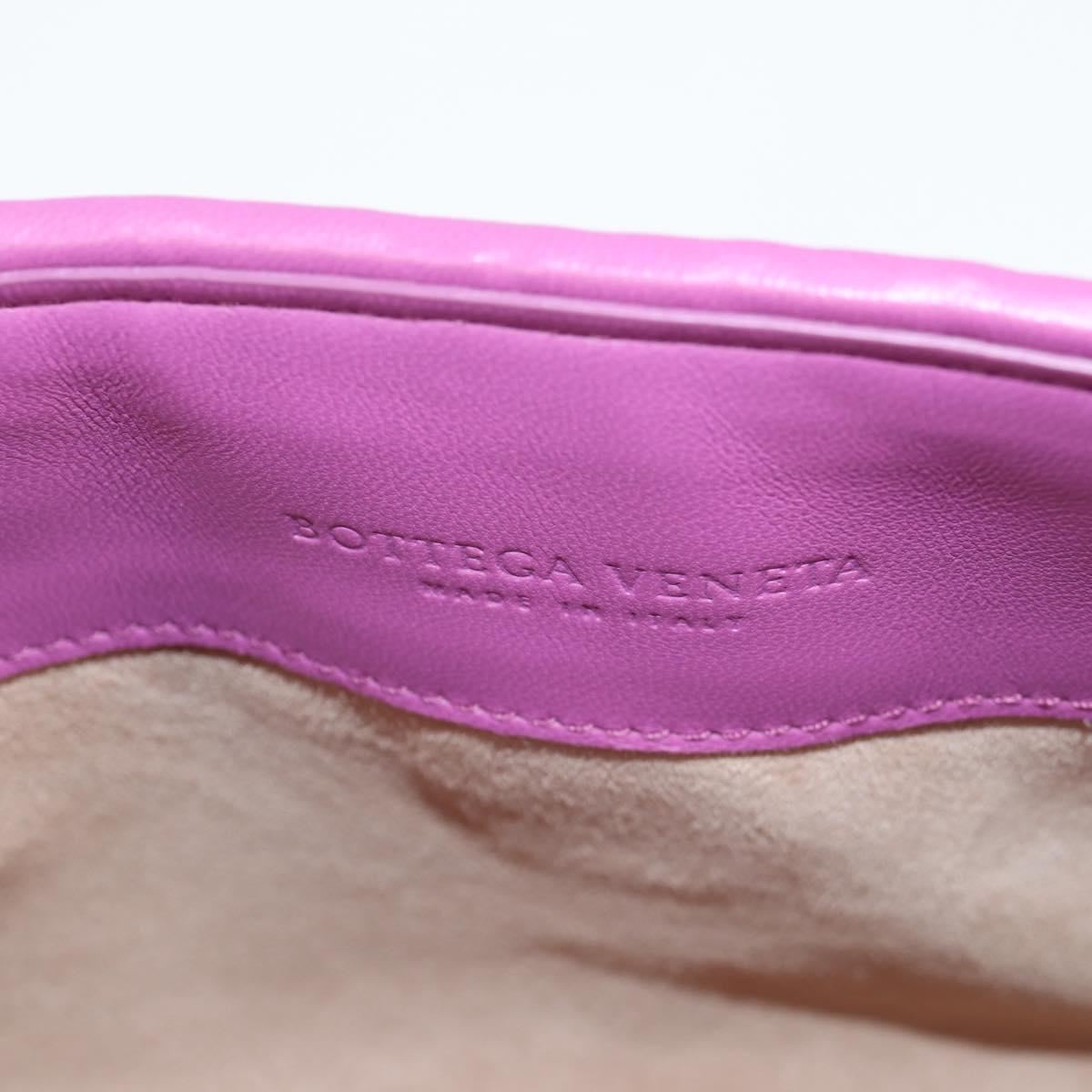 BOTTEGAVENETA INTRECCIATO Chain Shoulder Bag Leather Purple Auth 116278AM