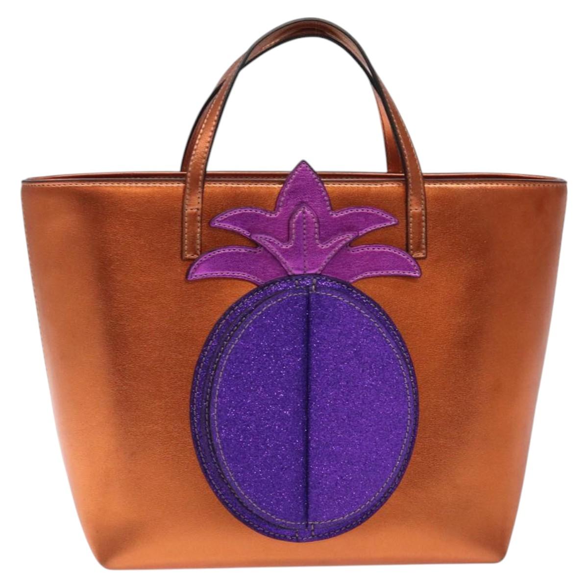 GUCCI Hand Bag Leather Bronze 580840 Auth 116280