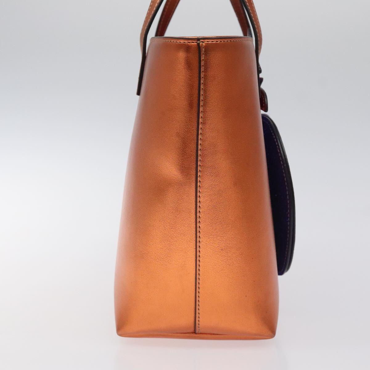 GUCCI Hand Bag Leather Bronze 580840 Auth 116280