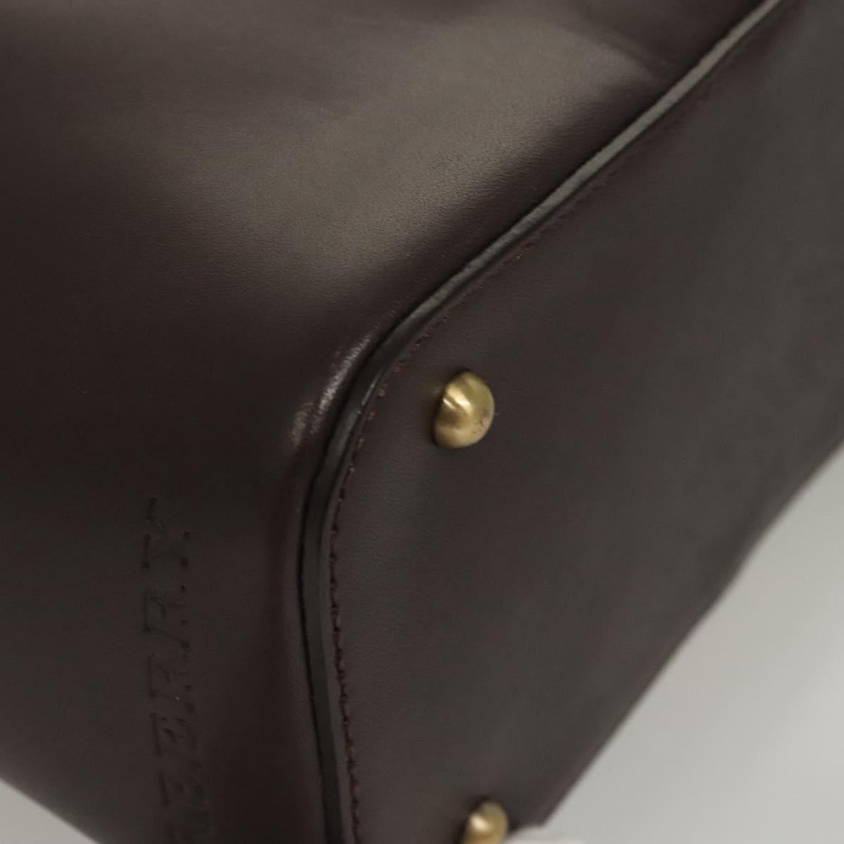 BURBERRY Nova Check Tote Bag Wool Beige Gold Auth 116293