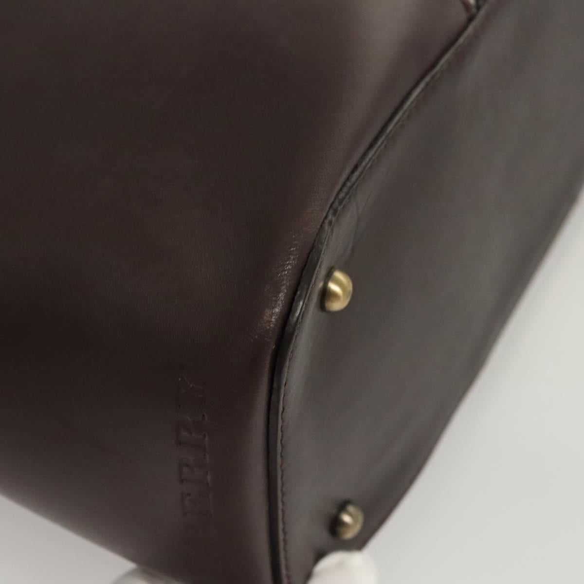 BURBERRY Nova Check Tote Bag Wool Beige Gold Auth 116293