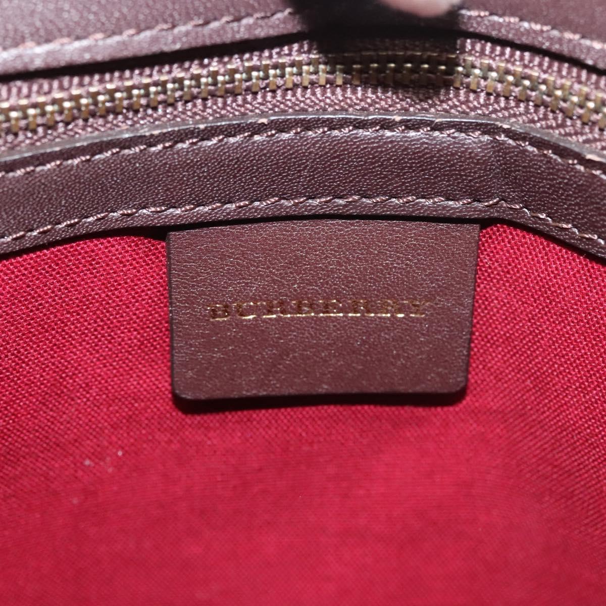 BURBERRY Nova Check Tote Bag Wool Beige Gold Auth 116293