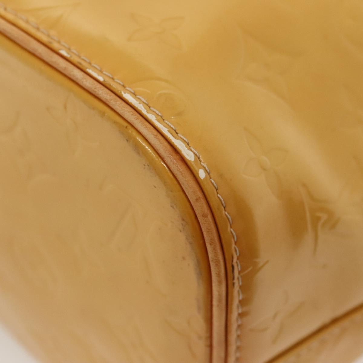 LOUIS VUITTON Monogram Vernis Houston Hand Bag Beige M91004 LV Auth 116324