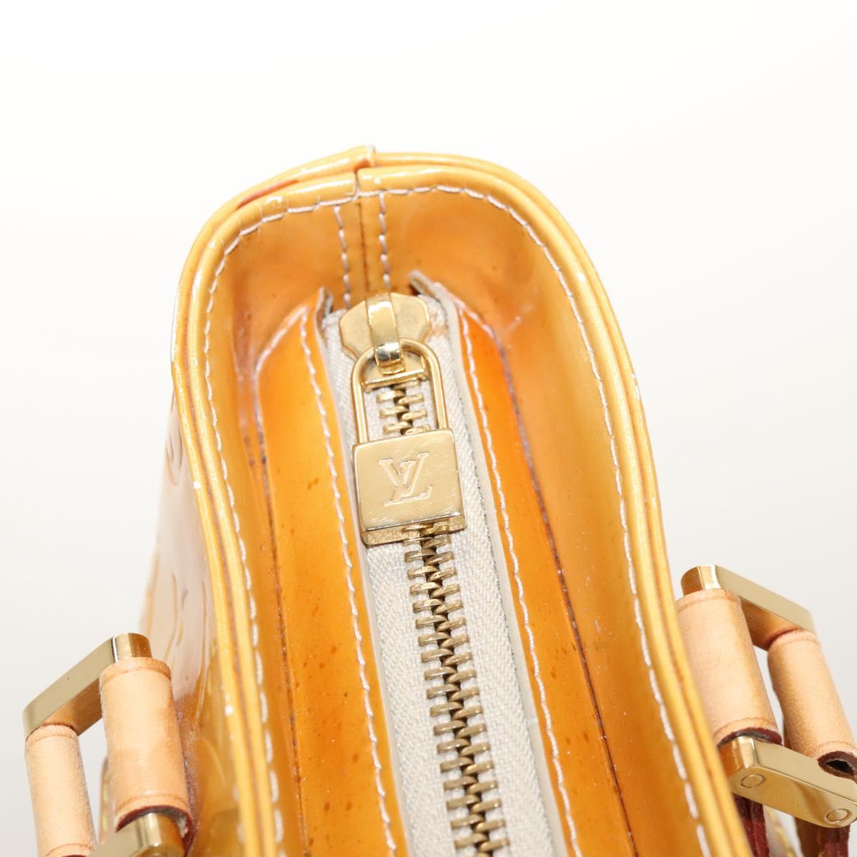 LOUIS VUITTON Monogram Vernis Houston Hand Bag Beige M91004 LV Auth 116324