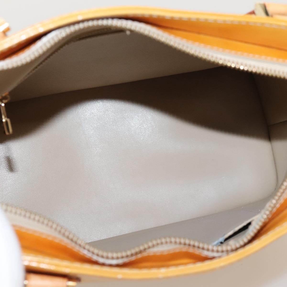 LOUIS VUITTON Monogram Vernis Houston Hand Bag Beige M91004 LV Auth 116324