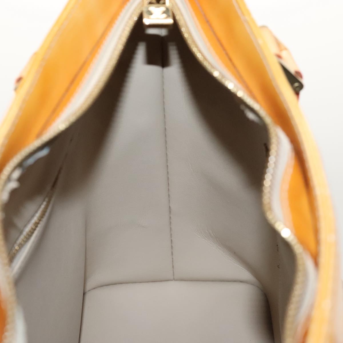 LOUIS VUITTON Monogram Vernis Houston Hand Bag Beige M91004 LV Auth 116324