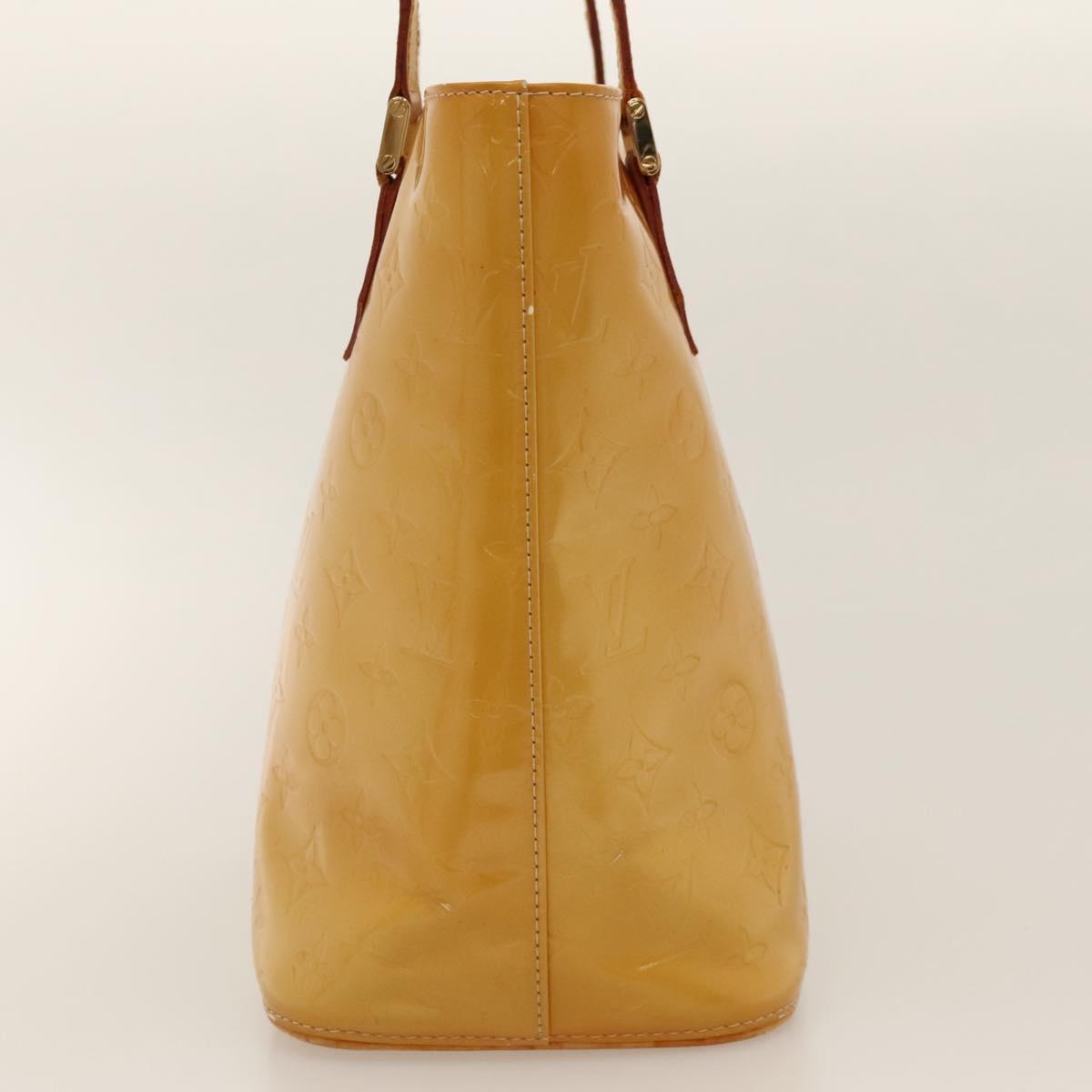 LOUIS VUITTON Monogram Vernis Houston Hand Bag Beige M91004 LV Auth 116324