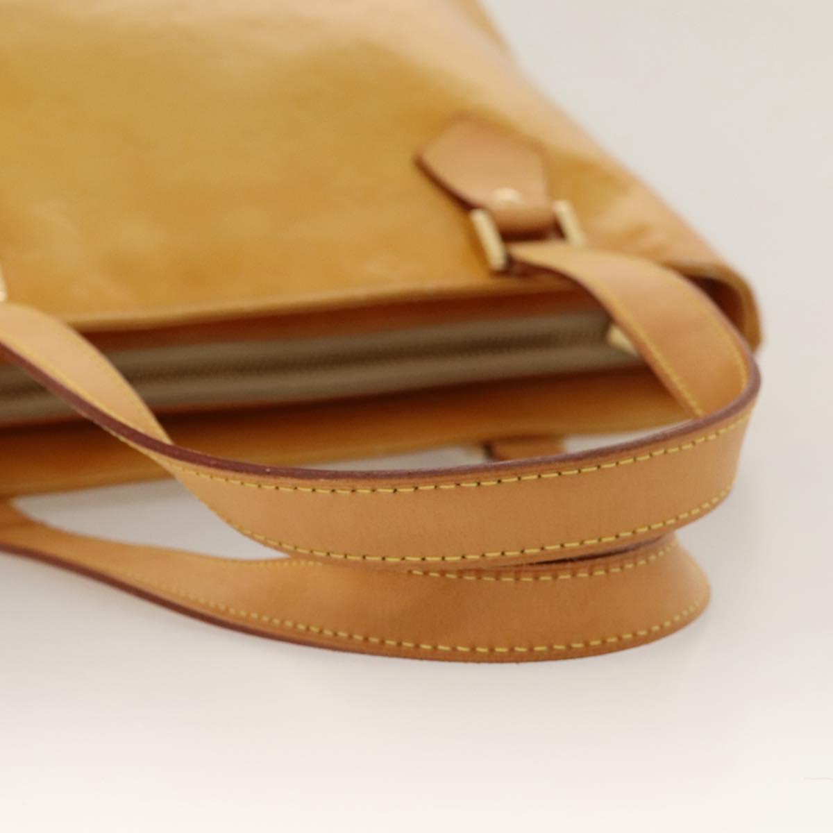 LOUIS VUITTON Monogram Vernis Houston Hand Bag Beige M91004 LV Auth 116324