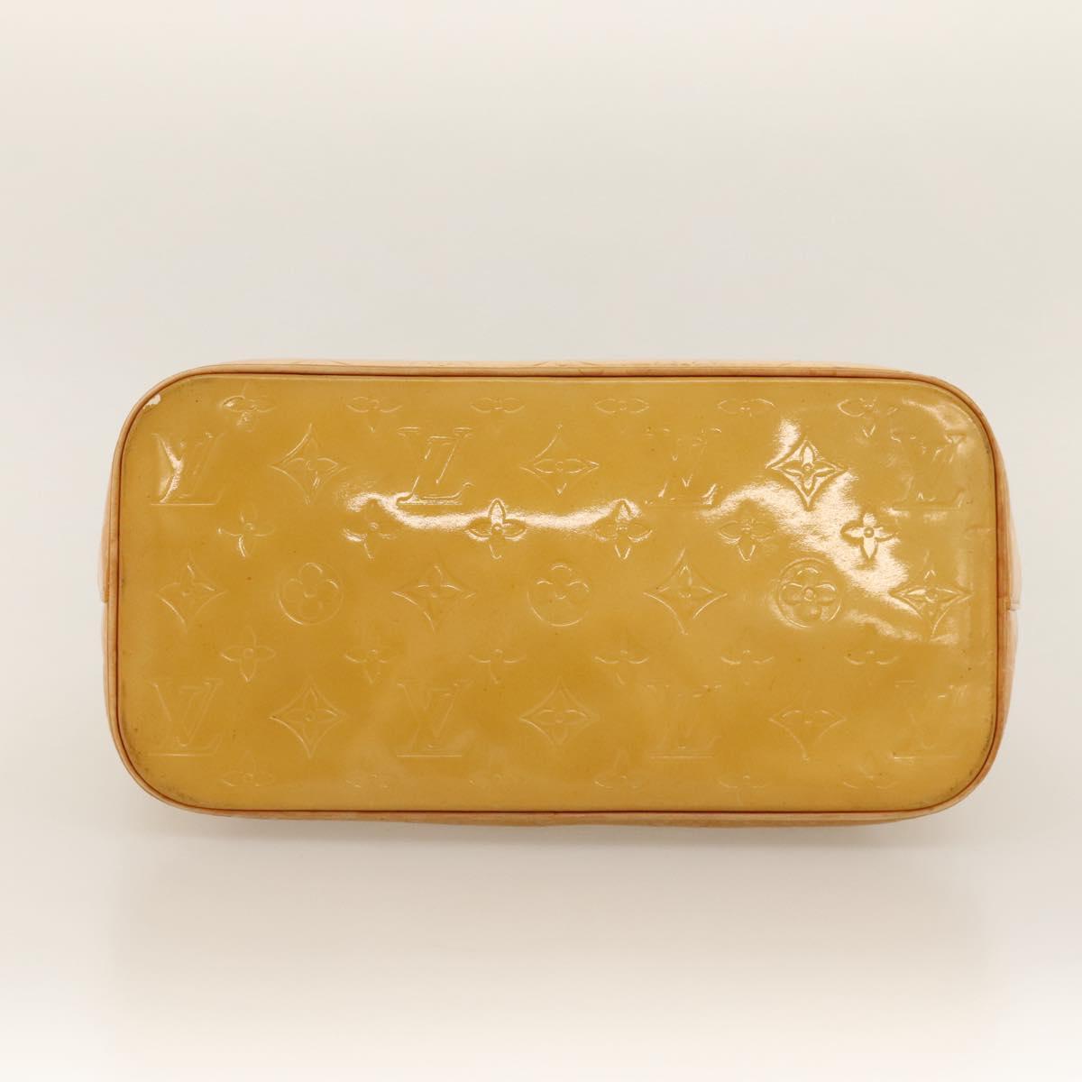 LOUIS VUITTON Monogram Vernis Houston Hand Bag Beige M91004 LV Auth 116324