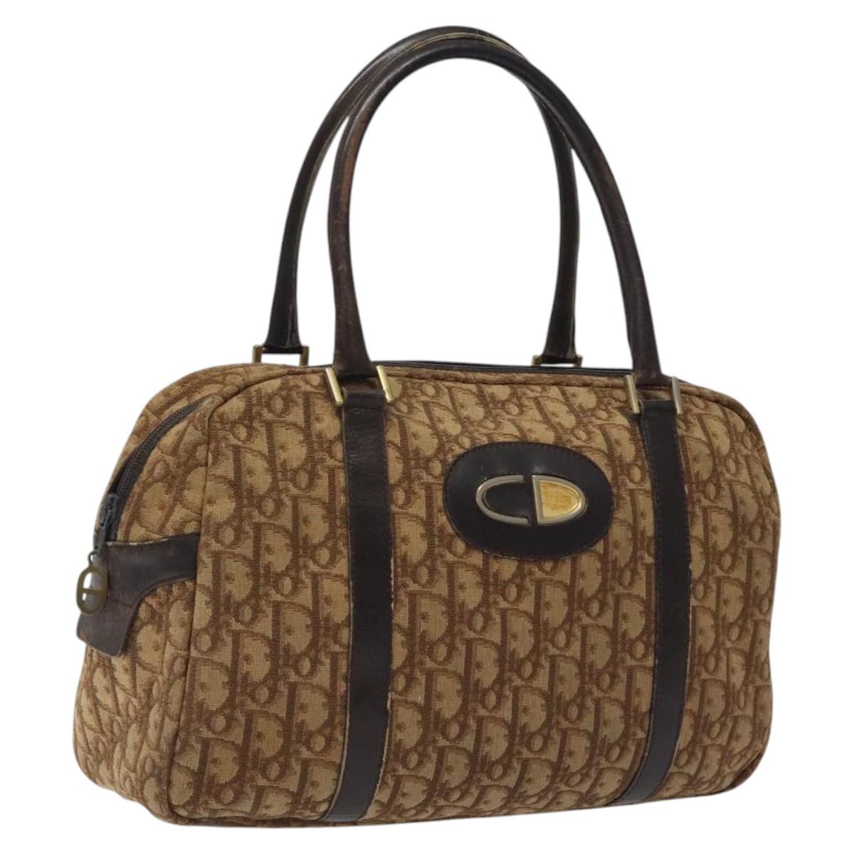 Christian Dior Trotter Canvas Hand Bag Brown Auth 116334