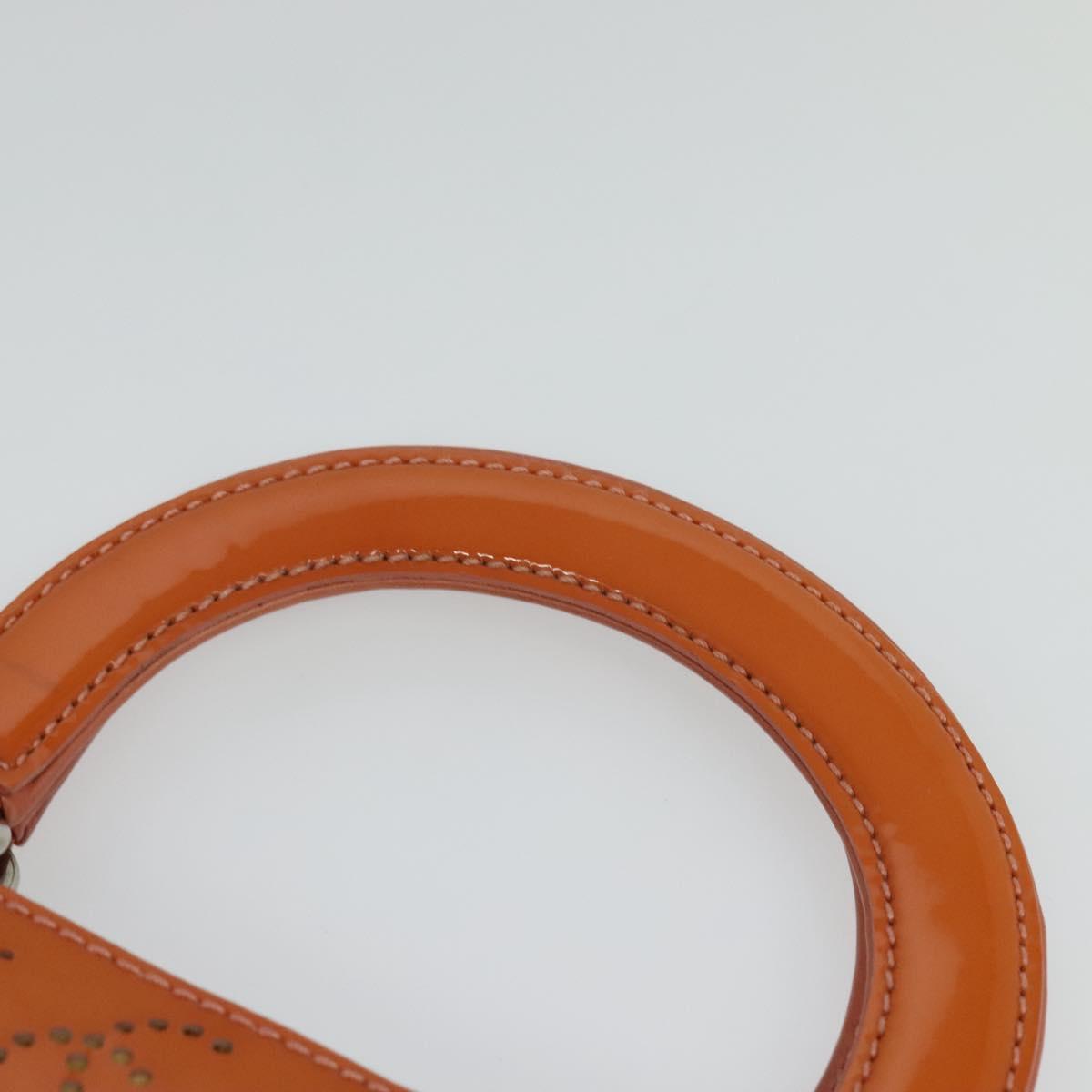 CHANEL Hand Bag Patent leather Orange CC Auth 116336