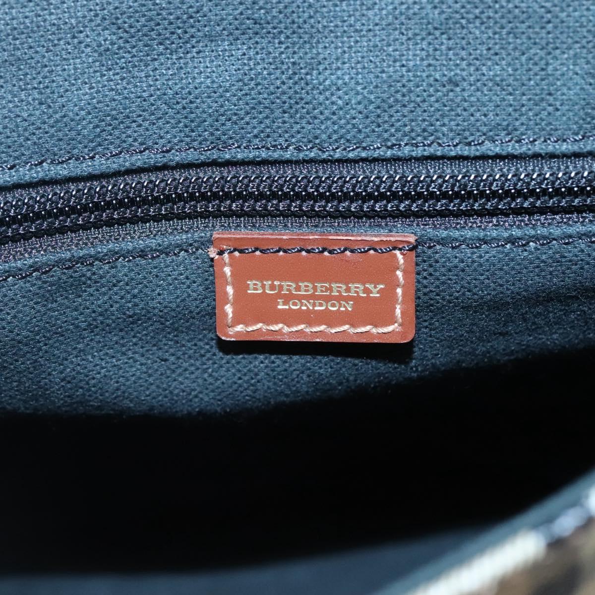 BURBERRY Nova Check Shoulder Bag PVC Leather Beige Auth 116339