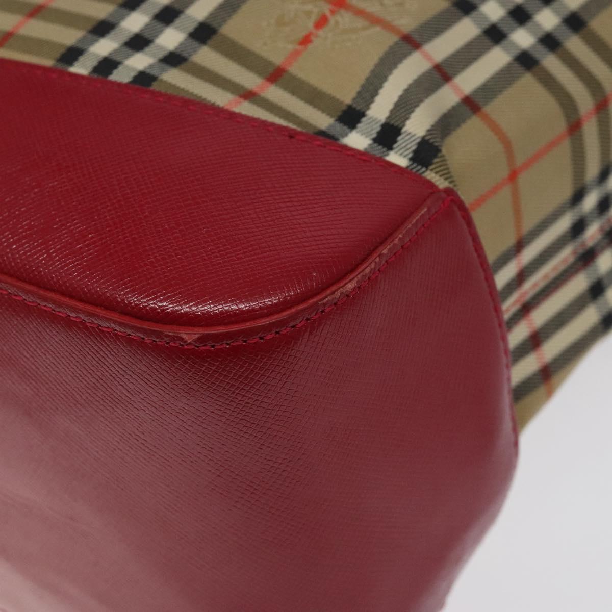 Burberrys Nova Check Tote Bag Canvas Beige Gold Auth 116349