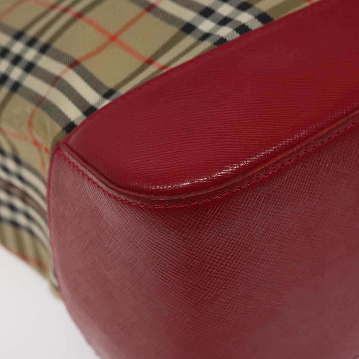 Burberrys Nova Check Tote Bag Canvas Beige Gold Auth 116349