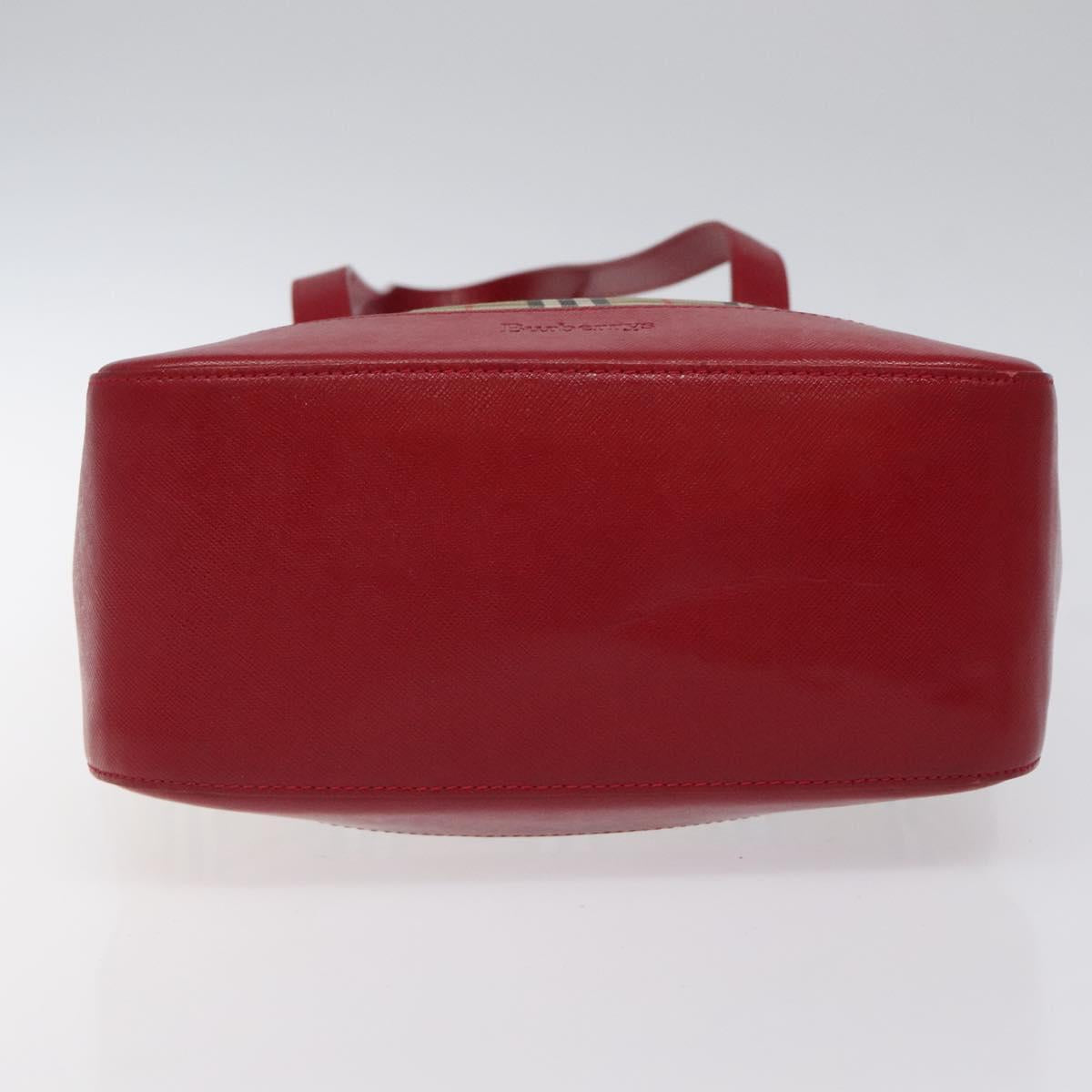 Burberrys Nova Check Tote Bag Canvas Beige Gold Auth 116349